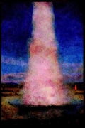 672068 Geyser Erupts, Central Iceland A4 Limited Edition Watercolour Print