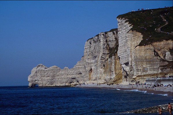 672071 White Cliffs On Normandy Coast, France A4 Photo Print