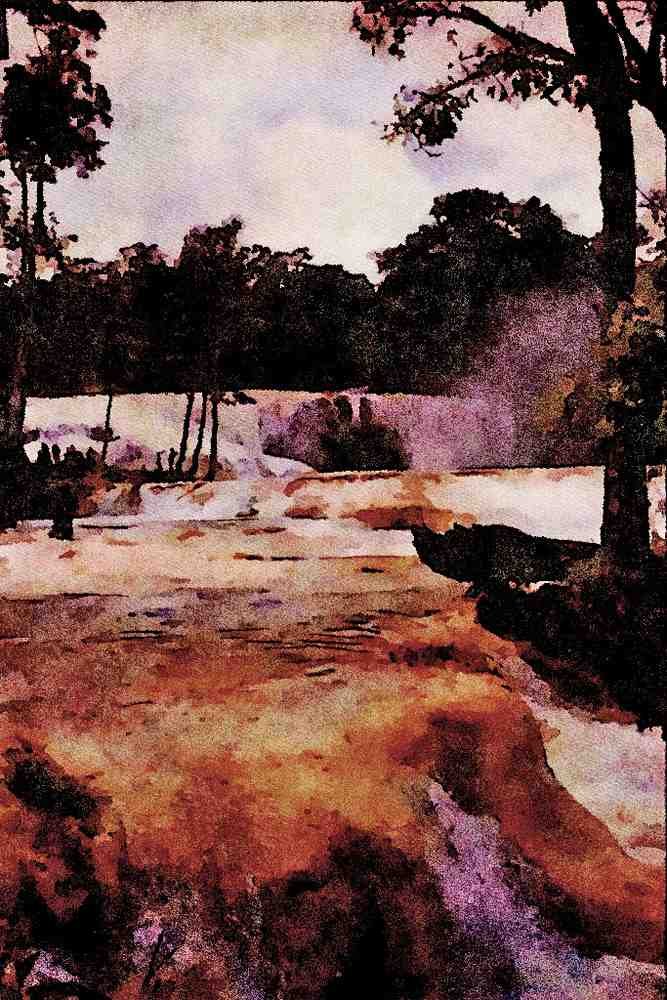 672072 Agua Azul Waterfalls, Chiapas State, Mexico A4 Limited Edition Watercolour Print