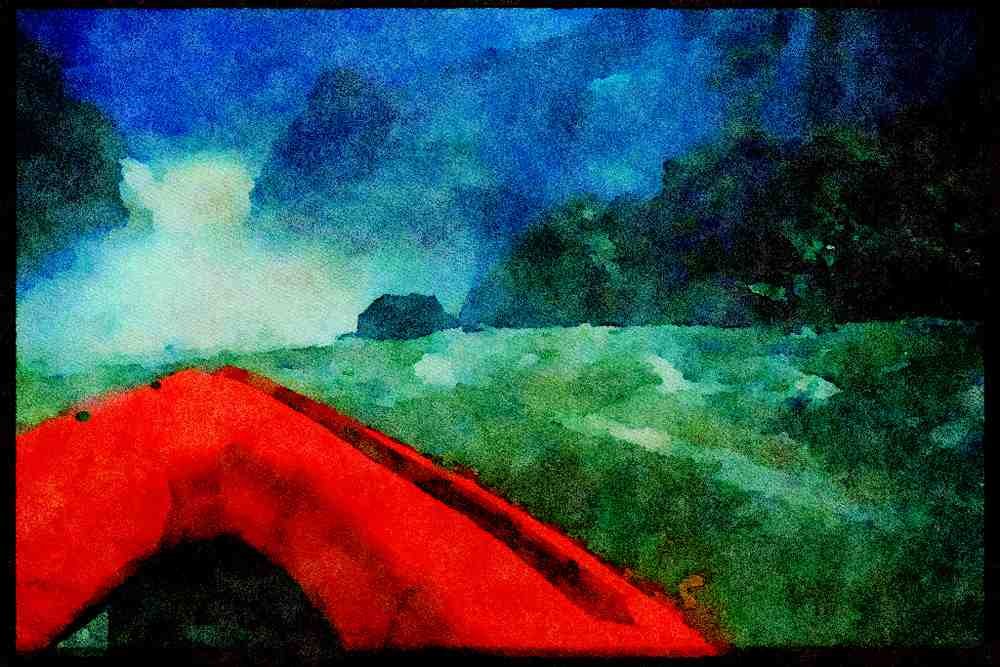 672076 Iguacu Falls From Below, Iguacu River, Brazil A4 Limited Edition Watercolour Print