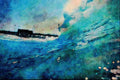 672097 Santa Ana Winds Sculpt Ocean Waves A4 Limited Edition Watercolour Print