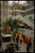 673000 Shopping Center With Christmas Decorations, England A4 Photo Print