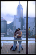 673009 Couple Overlooking Victoria Harbor, Hong Kong A4 Photo Print