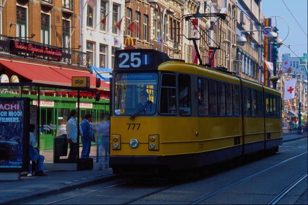 673014 Tram On Damrak, Amsterdam, Netherlands A4 Photo Print