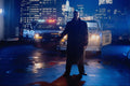 673041 New York City Skyline, Man With Gun In Hand A4 Photo Print