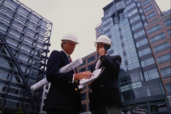 673052 Architects With Plans, Broadgate Development A4 Photo Print
