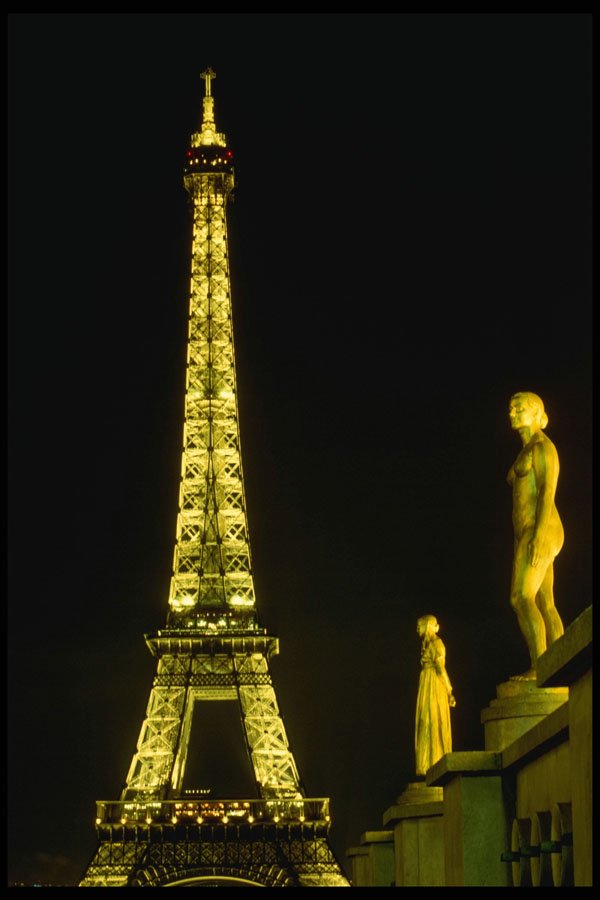 674012 Eiffel Tower By Night, Paris, France A4 Photo Print