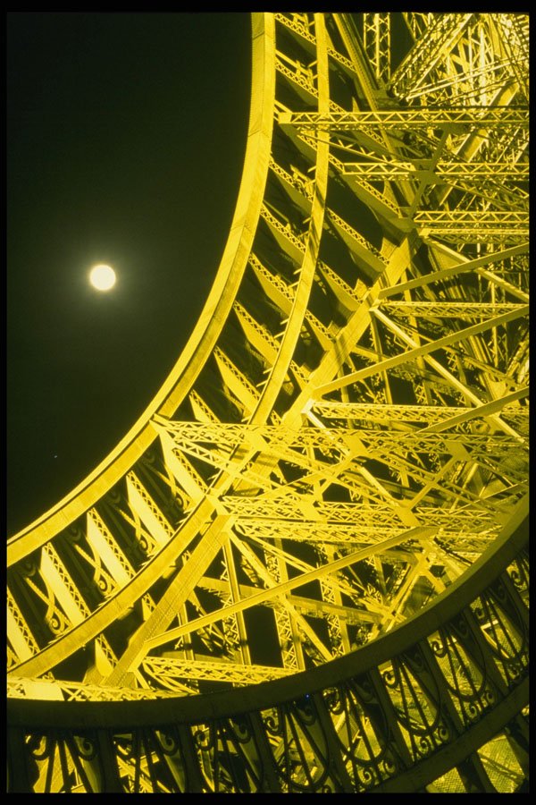 674019 Eiffel Tower And Moon, Paris, France A4 Photo Print