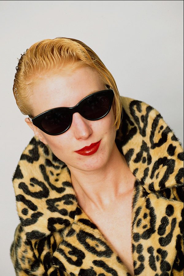674045 Slick Hair, Glasses And Leopard Coat A4 Photo Print