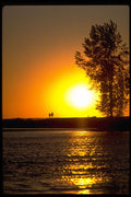 674080 Strolling Couple At Sunset A4 Photo Print