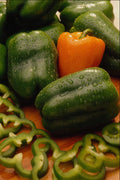 675042 Fresh Orange And Green Bell Peppers A4 Photo Print