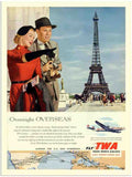 676 twa air travel paris 1950s 2 Vintage Advert A4 Photo Print