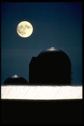 676008 Moon And Silos On Farm A4 Photo Print