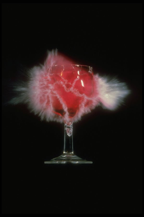 677009 Bullet Impact, Wineglass A4 Photo Print