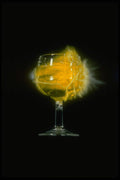 677010 Bullet Impact, Wineglass A4 Photo Print