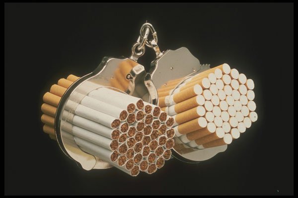 677015 Cigarettes And Handcuffs A4 Photo Print