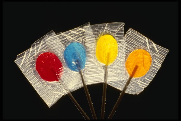 677026 Four Colorful Lollipops A4 Photo Print