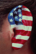 677062 Ear, Painted American Flag A4 Photo Print