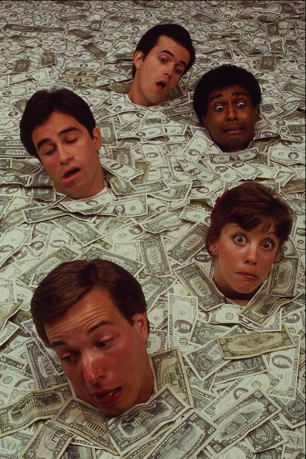 677063 Up To Neck In Money A4 Photo Print