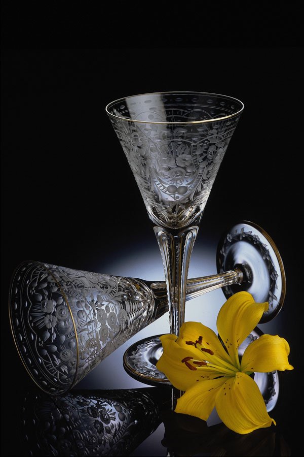 677088 Engraved Wineglasses A4 Photo Print