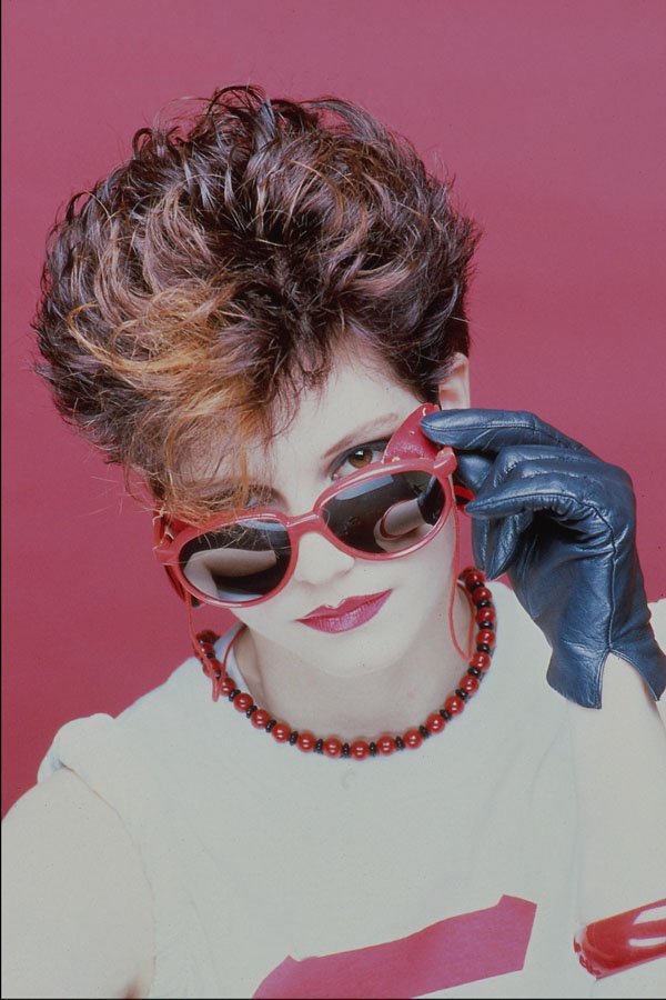 678049 Maureen, Short Red Hair, Looking Over Red Sunglasses A4 Photo Print