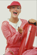 678077 Girl with fire extinguisher A4 Photo Print