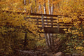 680095 Foot Bridge Crossing Rock Bed Stream, Minnesota A4 Photo Print