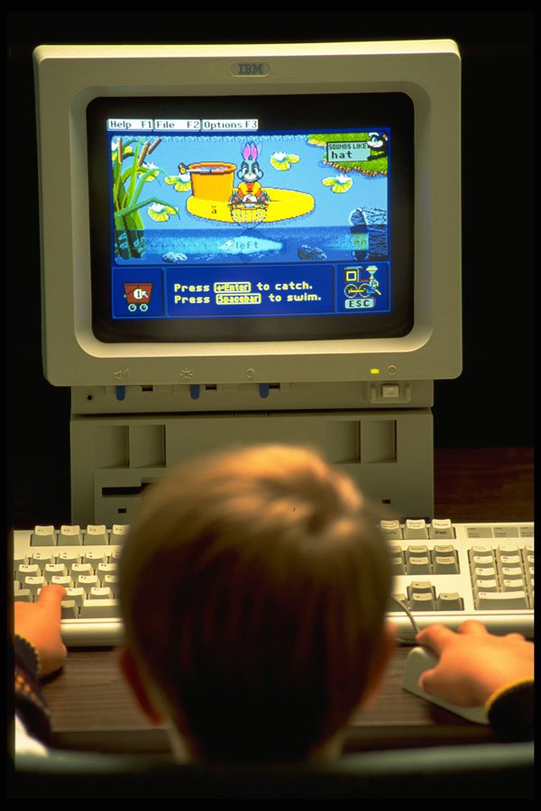 682005 Child Using Computer A4 Photo Print