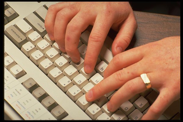 682014 Hands On Computer Keyboard A4 Photo Print