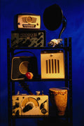 682034 Antique Wireless Sets On Stand A4 Photo Print