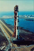 682086 Apollo Moon Rocket On Launch Pad A4 Photo Print