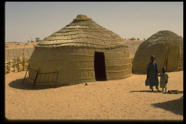 683083 Tuareg Village, Niger Agadez, Bagzane Mountains A4 Photo Print