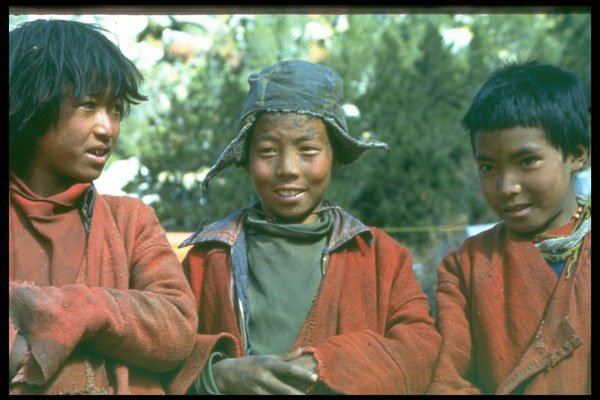 685002 Tibetan Boys In Base Camp Of Kang Guru, Nepal A4 Photo Print