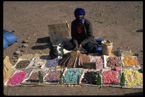685019 Ouarzazate Incense Seller At The Market, Morocco A4 Photo Print