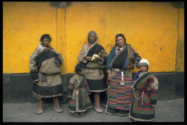 685030 Nomadic Tibetan Family At Buddhist Monastery, Lhasa, Tibet A4 Photo Print