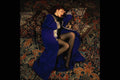 685078 Middle Eastern Beauty Wearing Abaya, Sleeping On Oriental Rugs A4 Photo Print
