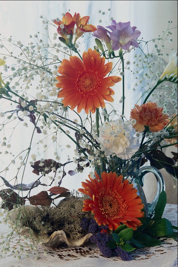 687000 Floral Arrangement In Glass Vase A4 Photo Print