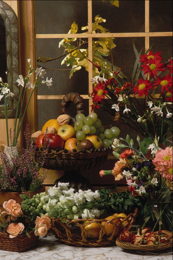 687001 Fruit And Flower Arrangements A4 Photo Print