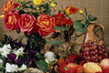 687007 Roses, Lisanthus And Fruit A4 Photo Print