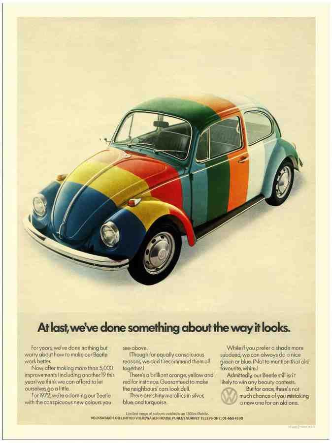 688 vw beetle 2 Vintage Advert A4 Photo Print