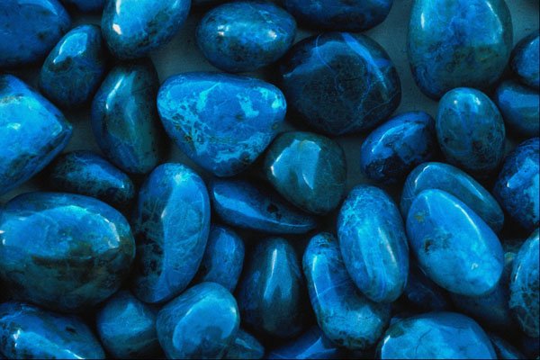 689004 Azurite, Tumbled A4 Photo Print