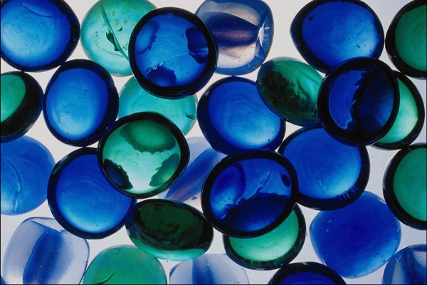 689017 Blue And Green Jewel Marbles A4 Photo Print