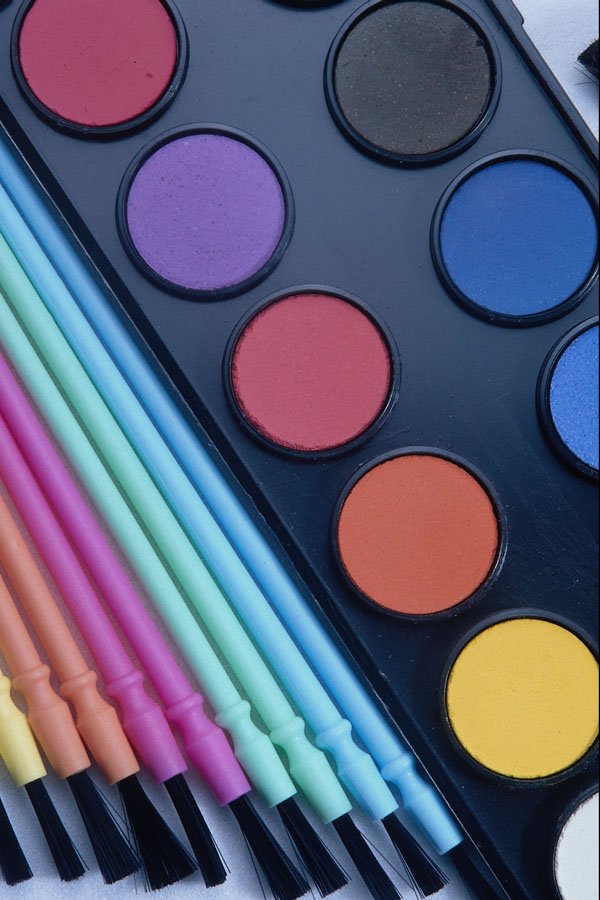 689056 Watercolors And Brushes A4 Photo Print