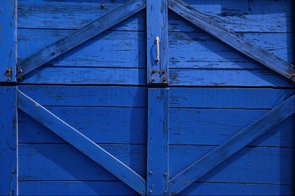 689094 Blue Wooden Door A4 Photo Print
