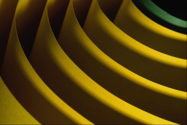 689097 Yellow And Green Abstract Shape A4 Photo Print