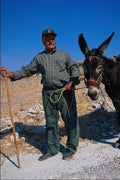 690034 Old Man And Donkey, Greece A4 Photo Print