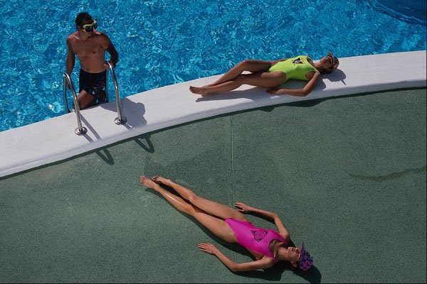 690071 Laying Down By The Pool A4 Photo Print