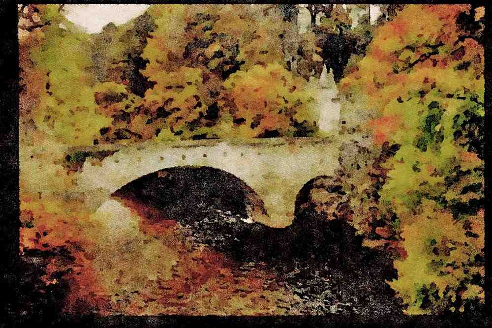 691009 Bridge Over River Avon, Moray, Scotland A4 Limited Edition Watercolour Print