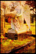 691015 Statue In Graveyard, Inverness, Scotland A4 Limited Edition Watercolour Print