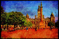 691017 George Square And City Chambers, Glasgow, Scotland A4 Limited Edition Watercolour Print